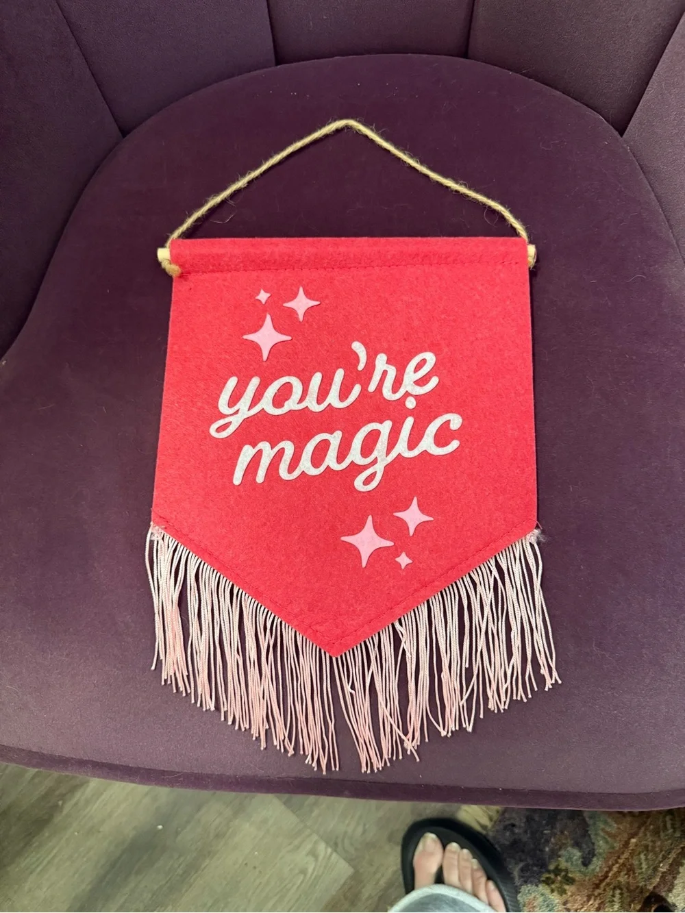 You're Magic Hot Pink Felt Wall Hanging